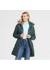 LANDS' END Isolierter Kapuzenmantel mit Webpelzfutter, Damen, size: regular, Gr&uuml;n, Polyester/Polyacryl, by Lands' End