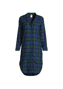 LANDS' END Flanell-Nachthemd aus reiner Baumwolle in Plus-Gr&ouml;&szlig;e, Damen, size: plus, Blau, Baumwolle, by Lands' End