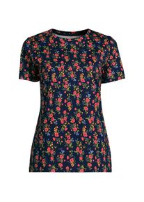 LANDS' END Supima Kurzarm-Shirt mit rundem Ausschnitt f&uuml;r Damen, Damen, size: regular, Blau, Baumwolle, by Lands' End