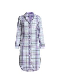 Flanell-Nachthemd aus reiner Baumwolle in Plus-Gr&ouml;&szlig;e, Damen, size: plus, Blau, Baumwolle, by Lands' End