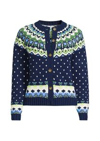 LANDS' END Fair Isle Cardigan aus Baumwollmix f&uuml;r Damen in Plus-Gr&ouml;&szlig;e, Damen, size: plus, Blau, Polyacryl/Schurwolle/Baumwoll-Mischung, by Lands' End