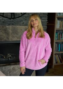 Pl&uuml;schfleece-Pullover mit Rei&szlig;verschluss f&uuml;r Damen in Petite-Gr&ouml;&szlig;e, Damen, size: petite, Pink, Polyester, by Lands' End