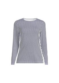 Schnelltrocknendes UPF 50 Sonnenschutz-Badeshirt f&uuml;r Damen in Lang-Gr&ouml;&szlig;e, Damen, size: regular, Blau, Nylon-Mischung, by Lands' End