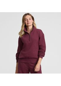 LANDS' END Serious Sweats Pullover mit Rei&szlig;verschluss, Damen, size: regular, Rot, Baumwoll-Mischung/Polyester-Mischung, by Lands' End