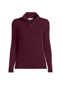 LANDS' END Kaschmir-Pullover mit Rei&szlig;verschluss, Damen, size: regular, Rot, Kaschmir, by Lands' End