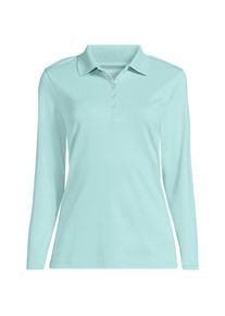 LANDS' END Supima-Poloshirt mit langen &Auml;rmeln f&uuml;r Damen in Petite-Gr&ouml;&szlig;e, Damen, size: petite, Gr&uuml;n, Baumwolle, by Lands' End