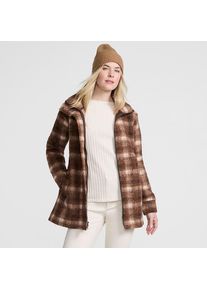 LANDS' END Gemusterte Boucl&eacute;-Jacke in Petite-Gr&ouml;&szlig;e, Damen, size: petite, Braun, Polyester, by Lands' End