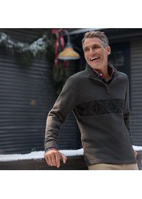 LANDS' END Bedford-Jacquardpullover, Herren, size: regular, Grau, Baumwoll-Mischung/Polyester-Mischung, by Lands' End
