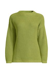 LANDS' END Drifter Rippstrick-Pullover mit kurzem Stehkragen, Damen, size: regular, Gr&uuml;n, Baumwolle, by Lands' End