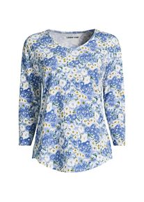 LANDS' END Flie&szlig;endes Shirt mit Ballettausschnitt in Petite-Gr&ouml;&szlig;e f&uuml;r Damen n Plus-Gr&ouml;&szlig;e, Damen, size: plus, Blau, Elasthan/Baumwoll-Mischung, by Lands' End