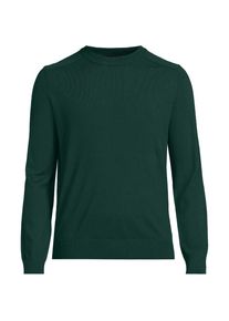 LANDS' END Merino-Rundhalspullover f&uuml;r Herren, Herren, size: regular, Gr&uuml;n, Wolle, by Lands' End