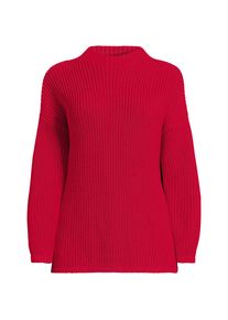 LANDS' END Drifter Rippstrick-Pullover mit kurzem Stehkragen, Damen, size: regular, Rot, Baumwolle, by Lands' End