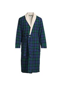 LANDS' END Flanell-Bademantel mit Teddyfutter f&uuml;r Herren, Herren, size: regular, Blau, Baumwolle, by Lands' End