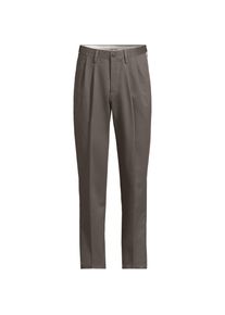 LANDS' END B&uuml;gelleichte Chinohose mit Bundfalten, Komfortbund, Classic Fit, Herren, size: regular, Braun, by Lands' End