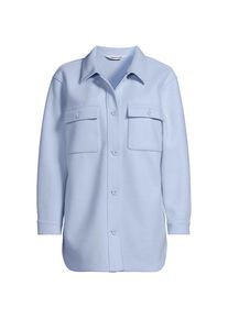 LANDS' END Soft Fleece Hemdjacke in Plus-Gr&ouml;&szlig;e, Damen, size: plus, Blau, Polyester, by Lands' End