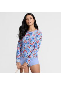 LANDS' END Schnelltrocknendes UPF 50 Sonnenschutz-Badeshirt f&uuml;r Damen, Damen, size: regular, Blau, Nylon-Mischung, by Lands' End