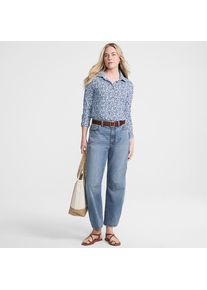 LANDS' END Soft Denim Relaxte Barrel-Jeans Mid Waist, Damen, size: regular, Blau, by Lands' End