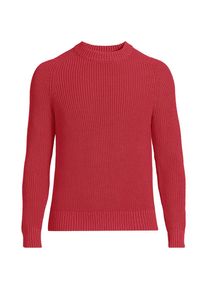 LANDS' END Drifter Strukturstrick-Pullover f&uuml;r Herren, Herren, size: regular, Rot, Baumwolle, by Lands' End