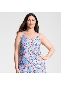 LANDS' END Tankinitop mit Tulpensaum chlorresistent f&uuml;r Damen in Plus-Gr&ouml;&szlig;e, Damen, size: plus, Blau, Nylon-Mischung, by Lands' End