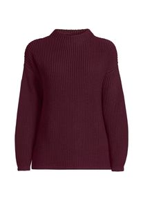 LANDS' END Drifter Rippstrick-Pullover mit kurzem Stehkragen, Damen, size: regular, Rot, Baumwolle, by Lands' End