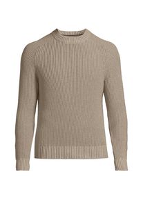 LANDS' END Drifter Strukturstrick-Pullover f&uuml;r Herren, Herren, size: regular, Elfenbein, Baumwolle, by Lands' End