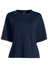LANDS' END Kastiges Supima Interlock-Shirt '63 in Petit-Gr&ouml;&szlig;e, Damen, size: petite, Blau, Baumwolle, by Lands' End