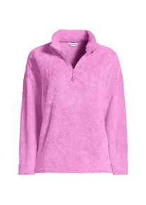 LANDS' END Pl&uuml;schfleece-Pullover mit Rei&szlig;verschluss f&uuml;r Damen in Plus-Gr&ouml;&szlig;e, Damen, size: plus, Pink, Polyester, by Lands' End