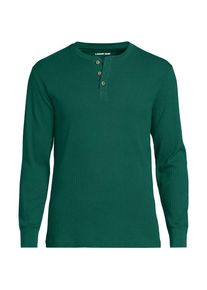 LANDS' END Henley-Schlafshirt f&uuml;r Herren, Herren, size: regular, Gr&uuml;n, Baumwolle, by Lands' End