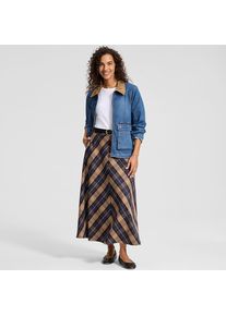 LANDS' END Flanell-Midirock, Damen, size: regular, Grau, Elasthan/Viskose/Polyester-Mischung, by Lands' End