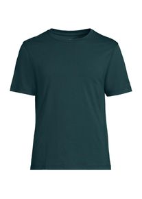 LANDS' END Supima Kurzarm-Shirt mit Rundhalsausschnitt f&uuml;r Herren, Herren, size: regular, Gr&uuml;n, Baumwolle, by Lands' End