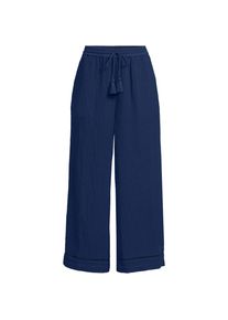 LANDS' END 7/8-Schlupfhose aus Musselin f&uuml;r Damen in Petite-Gr&ouml;&szlig;e, Damen, size: petite, Blau, Baumwolle, by Lands' End