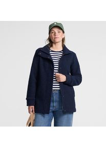 LANDS' END Boucl&eacute;-Jacke in Petite-Gr&ouml;&szlig;e, Damen, size: petite, Blau, Polyester, by Lands' End