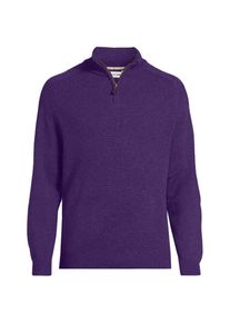 Rei&szlig;verschluss-Pullover aus Lambswool, Herren, size: regular, Lila, Wolle, by Lands' End