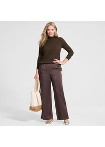 LANDS' END Spitzenshirt mit Stehkragen f&uuml;r Damen, Damen, size: regular, Braun, Elasthan/Nylon-Mischung, by Lands' End