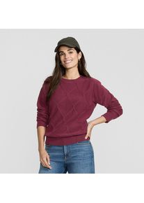 CashTouch Pullover mit Rautenmuster, Damen, size: regular, Rot, Baumwoll-Mischung/Polyester-Mischung/Nylon-Mischung, by Lands' End