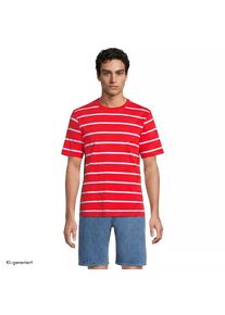 LANDS' END Super-T Kurzarm-Shirt f&uuml;r Herren, Classic Fit, Herren, size: regular, Rot, Baumwolle, by Lands' End