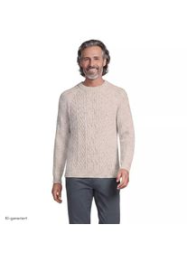 LANDS' END Zopfmuster-Pullover aus Baumwoll/Wollmix, Herren, size: regular, Elfenbein, Baumwoll-Mischung/Woll-Mischung/Nylon-Mischung, by Lands' End