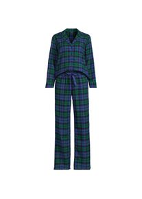 LANDS' END Pyjama-Set aus reinem Baumwoll-Flanell f&uuml;r Damen in Petite-Gr&ouml;&szlig;e, Damen, size: petite, Blau, Baumwolle, by Lands' End