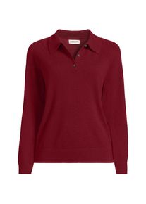 LANDS' END Kaschmir-Polopullover, Damen, size: regular, Rot, Kaschmir, by Lands' End
