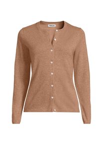 LANDS' END Kaschmir-Cardigan mit rundem Ausschnitt in Plus-Gr&ouml;&szlig;e, Damen, size: plus, Beige, Kaschmir, by Lands' End