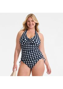 LANDS' END Neckholder-Tankinitop aus Piqu&eacute; f&uuml;r Damen in Plus-Gr&ouml;&szlig;e, Damen, size: plus, Blau, Nylon-Mischung, by Lands' End