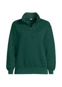 LANDS' END Serious Sweats Pullover mit Rei&szlig;verschluss f&uuml;r Damen in Plus-Gr&ouml;&szlig;e, Damen, size: plus, Gr&uuml;n, Baumwoll-Mischung/Polyester-Mischung, by Lands' End