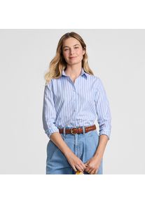 LANDS' END B&uuml;gelfreie Baumwoll-Bluse, Damen, size: regular, Blau, Baumwolle, by Lands' End