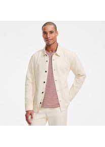 LANDS' END Soft Comfort Hemdjacke im Leinenmix f&uuml;r Herren, Herren, size: regular, Elfenbein, Baumwolle/Leinen/Baumwoll-Mischung, by Lands' End