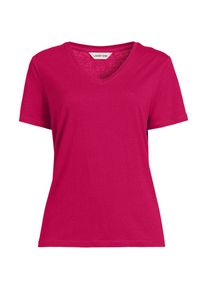 LANDS' END Soft Flow Shirt aus Leinenmix mit V-Ausschnitt f&uuml;r Damen, Damen, size: regular, Pink, Leinen/Baumwolle Modal, by Lands' End