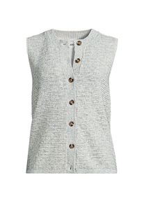 LANDS' END Soft Ease Gekn&ouml;pftes Top aus Leinenmix, Damen, size: regular, Blau, Baumwolle/Leinen/Nylon, by Lands' End