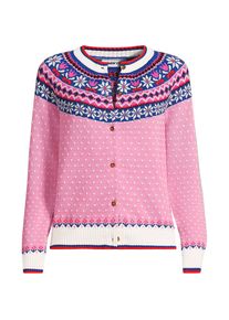LANDS' END Fair Isle Drifter Cardigan, Damen, size: regular, Pink, Baumwolle, by Lands' End