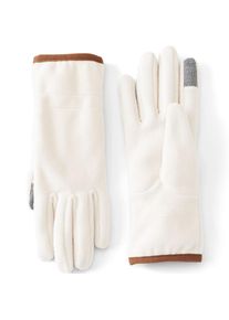 LANDS' END Wasserabweisende Anyweather Fleece-Handschuhe, Damen, size: regular, Elfenbein, Polyester, by Lands' End