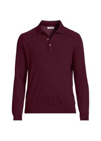 LANDS' END Merino-Polopullover f&uuml;r Herren, Herren, size: regular, Rot, Wolle, by Lands' End
