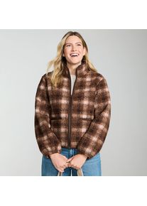 LANDS' END Boucl&eacute;-Fleecejacke Gemustert, Damen, size: regular, Braun, Polyester, by Lands' End